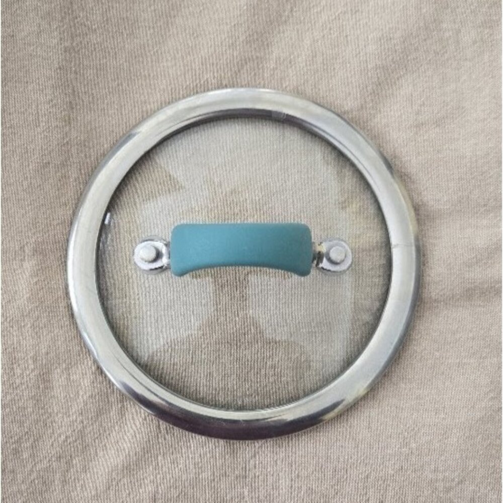 Rachael Ray 6" Tempered Glass Replacement Lid Agave Blue Rubber Handle